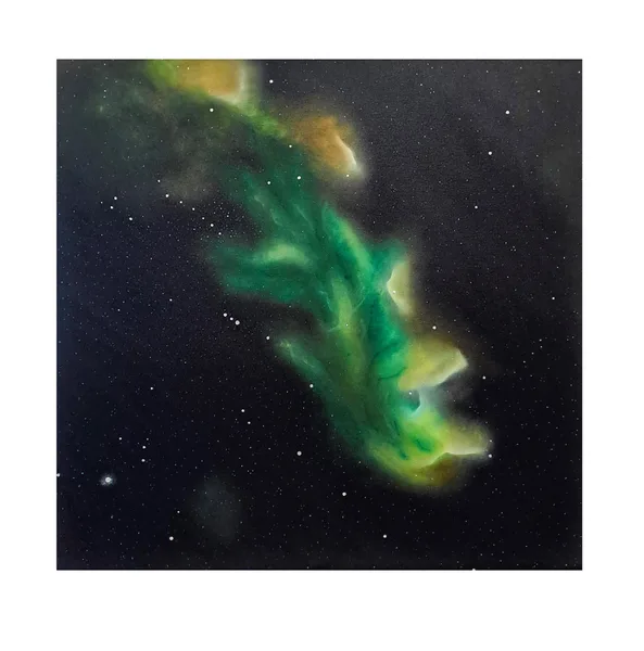 NEBULA II, 80x80 cm, olej a akryl na plátně