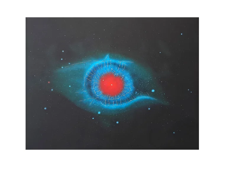 NEBULA V, 100x80 cm, olej a akryl na plátně