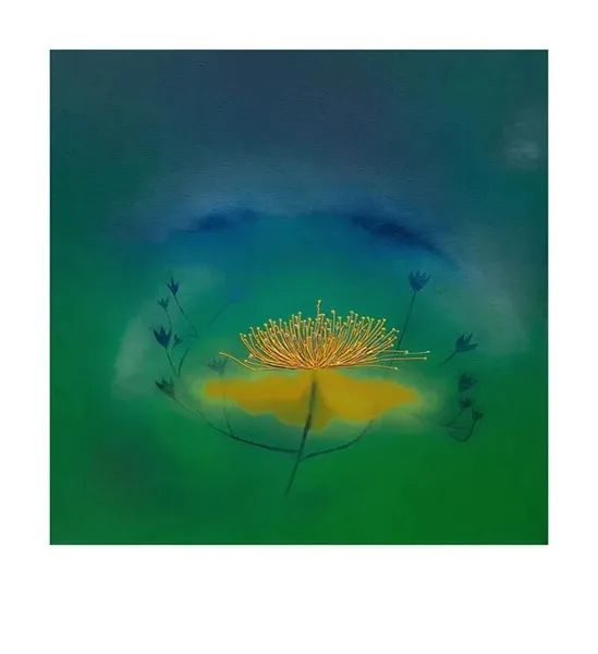 FLOWER II, 60x60 cm, olej a akryl na plátně  -  soukromá sbírka