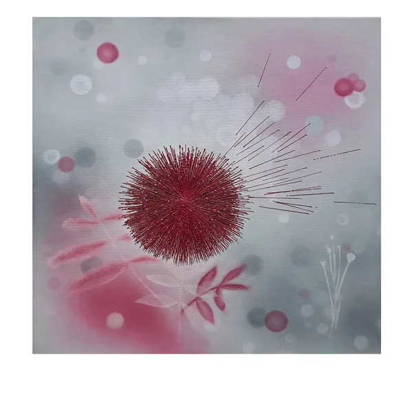 FLOWER III, 60x60 cm, olej a akryl na plátně