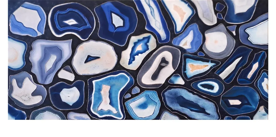 STONE II, 80x40 cm, olej a akryl na plátně
